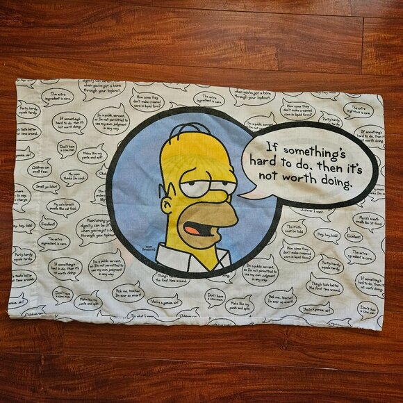 The Simpsons Standard Pillowcase Double Sided Homer Ralph Vintage from 2004 - Picture 1 of 3